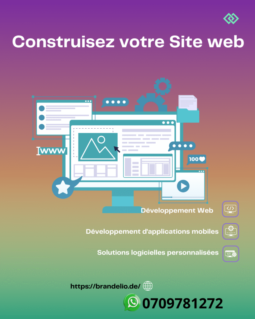 green and white modern web development instagram post
